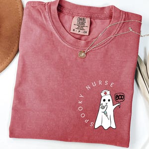 Comfort Colors Halloween Ghost Nurse Shirt,Spooky Nurse Shirt, Nurse Gift For Women, Spooky Season Shirt, Funny Nurse Hallowen Shirt image 6