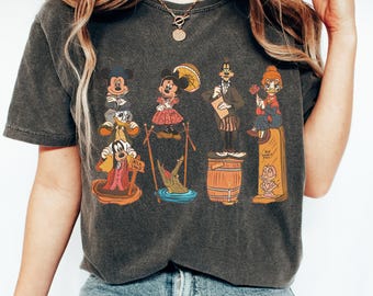 Comfort Colors Vintage Halloween Mouse And Friends Shirt,Happy Halloween Shirt, Disney Spooky Shirt,Trick Or Treat,Halloween Masquerade Tee