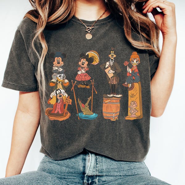 Comfort Colors Vintage Halloween Mouse And Friends Shirt,Happy Halloween Shirt, Disney Spooky Shirt,Trick Or Treat,Halloween Masquerade Tee