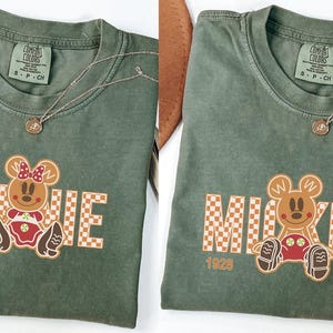 Mickey Gingerbread Comfort Colors Shirt, Disney Christmas Shirt,Mickey&#39;s Very Merry Christmas Party Shirts, Matching Christmas,Disney Couple