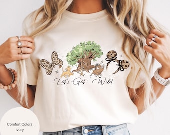 Disney Coquette Bow Let's Get Wild Animal Kingdom T-shirt Disney Safari Mode Tee Simba Timon Pumbaa Animal Kingdom Shirt Magic Kingdom WDW