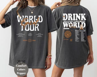 Comfort Colors Disney Epcot World Tour Shirt, Retro Drink Around The World Shirt, Disney Group Trip Shirt, Retro Disneyland Epcot Shirt