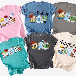 Comfort Colors Custom Toy Story Shirt,Disney  Mom, dad, sister, brother Toy Story Movie Characters Tee,Disney Family, gift birthday boy