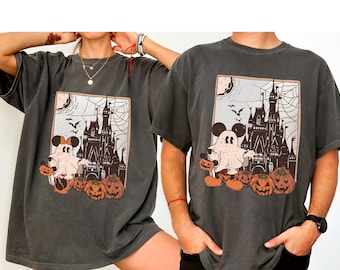 Comfort Colors Disney Mickey Minnie Ghost Halloween Shirt,Disney Halloween Tee,Trick or Treat,Minnie Mickey Spooky  ghost,Halloween Pumpkin