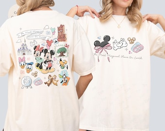 Coquette Bow The Most Magical Place on Earth Shirt, Disney Mickey & Friends Park Group Tee, Epcot Tour Shirt, WDW Family Vacation