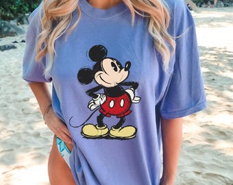 Comfort Colors  Disney Classic Mickey Mouse Pose Shirt, Disney Retro Mickey Shirt, Disneyland Holiday Vacation Shirt, Disney Retro Shirt