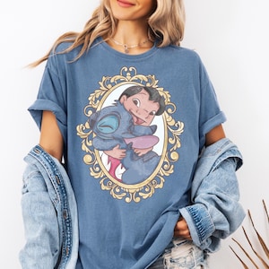 Comfort Colors Lilo & Stitch Shirt Hug Shirt Ohana love shirt Ohana Family Means Shirt, Magic Kingdom Shirt,Disneyland Tee, Disney Girl Trip