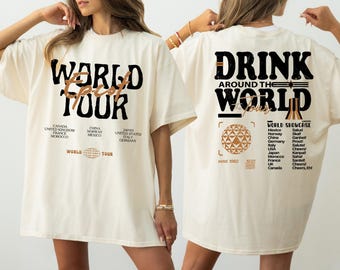 Comfort Colors Disney Epcot World Tour Shirt, Retro Drink Around The World Shirt, Disney Group Trip Shirt, Retro Disneyland Epcot Shirt