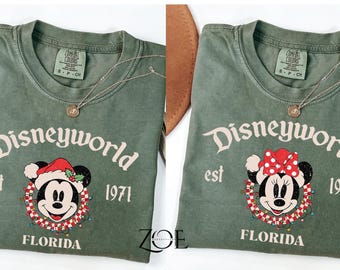 Comfort Colors Christmas Disneyworld Est 1971 Florida Shirt, Christmas Squad Tee, Christmas Friends, Holiday Season Shirt, Disney Christmas