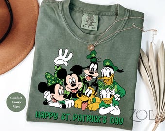 Happy St Patrick's Day Disney Mouse and Friends Shirt, Saint Patrick’s Day Shirt, Lucky Shamrock Shirt, Irish Day Shirt, Family Vacation Tee