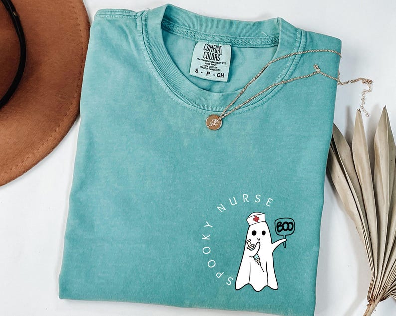 Comfort Colors Halloween Ghost Nurse Shirt,Spooky Nurse Shirt, Nurse Gift For Women, Spooky Season Shirt, Funny Nurse Hallowen Shirt image 5