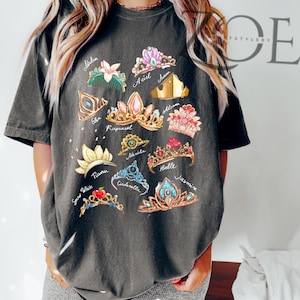 Disney Princess Crown Shirt for Girls ,Cinderella, Belle, Ariel, Rapunzel, Snow White,Disney Birthday Tee, Disney Trip Shirt, Princess Shirt