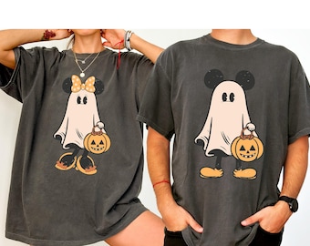 Comfort Colors Retro  Disney Mickey Minnie Ghost Halloween Shirt,Disney Halloween Tee,Trick or Treat,Minnie Mickey Spooky ghost,Disney Shirt