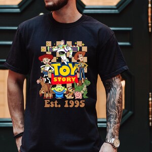 Comfort Colors Checkered Toy Story Shirt, Disney World Toy Story Shirt, You Ve Got A Friend In Me Shirt, Toy Story Movie Characters Tee imagem 2