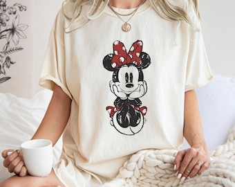 Comfort Colors Disney Minnie Mouse Shirt, Cute Vintage Minnie Portrait Shirt,Mickey and Friends Tee, Minnie Sketch, Disney Best Friends Tee