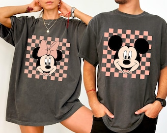 Comfort Colors Disney Couple Tee, Disney Family Shirt, Mickey and Minnie Shirt, Matching Disney Vacation Shirt,Retro  Disney Trip Shirt