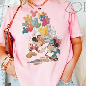 Comfort Colors Retro Disney Mickey and Minnie Balloons Shirt, Magic Kingdom Shirt, Disney Shirts, Mouse Shirt, Disney Family Vacation Shirts