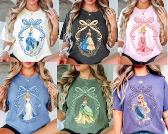 Retro Disney Princess Shirt, Coquette Disney Princess Tee, Disney Girl Trip Tee, Disney Group Shirt, Personalized Disney, Disney Trip Shirt