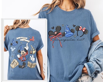 Disney Coquette Bow Mickey Sorcerer Some imagination huh Shirt,Walt Disney Fantasia Mickey Shirt, Fantasia Mickey Tee, Disneyland Trip