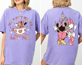 Comfort Colors Disney Minnie Daisy Summer Shirt, Girls Just Wanna Have Sun, Disney Besties Shirt, Disney Summer Shirt,Disney Girl's Trip Tee