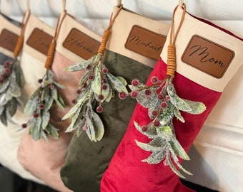 Christmas Velvet Stockings, Christmas Decor, Perfect Xmas Gift,1 Stocking, Personalized Christmas Stocking, Custom Family Christmas Stocking