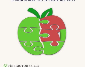 Apple Puzzle for Kids | Printable Cut & Paste Montessori Activity (PDF Download)