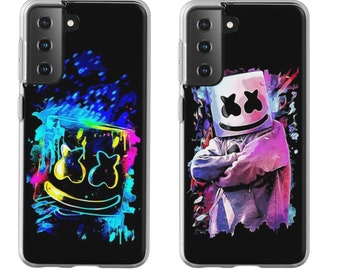 Marshmello phone case printed and designed for mobile cover compatible with iphone samsung shockproof protective, scratch resistant