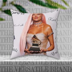 Karol G Inspired Spun Polyester Square Pillow / Karol G Pillow / Karol G Decor Pillow / Karol G Merch / Karol G Fan Gifts