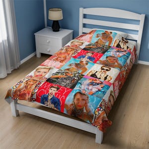 Miley Cyrus Inspired Velveteen Plush Blanket / Miley Cyrus Plus Blanket / Miley Cyrus Blanket / Miley Cyrus Merch / Fan Gift
