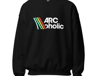 ARC Raiders Sweatshirt | ARCoholic Gaming Sweatshirt, Retro 80s Sci-Fi Gamer Gift, Extraction Shooter Apparel, Vintage Distressed