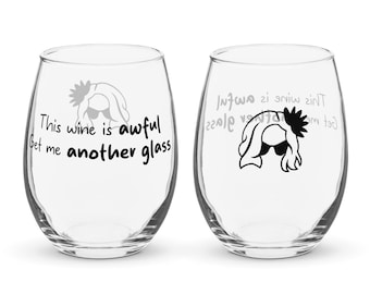 Moira Rose Wine Glass | This Wine is Awful Get Me Another Glass, Schitt's Creek Inspired Gift for Wine Lovers, Funny TV Show Barware