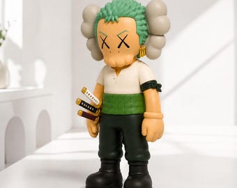 Inspired Kaws Art Toy Statue | 25cm modern decorative figure | 3D Printed Roronoa Zoro Character