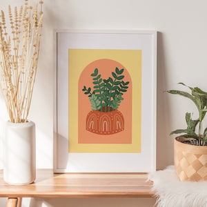 Kamerplant kunst aan de muur Boho botanische print plant minnaar cadeau kamerplant minnaar poster nieuwe huis cadeau galerij kunst muur digitale DOWNLOAD