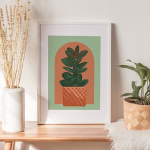 Kamerplant kunst aan de muur Boho botanische print plant minnaar cadeau kamerplant minnaar poster nieuwe huis cadeau galerij kunst muur digitale DOWNLOAD