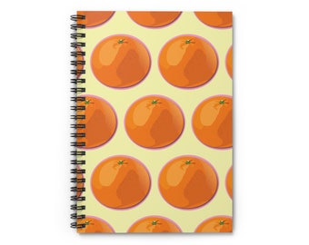 Tangerine Print Spiral Notebook