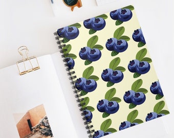 Blueberry print Spiral Notebook