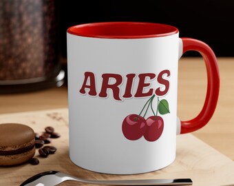 Aries Cherry Zodiac Coffee Mug, 11oz