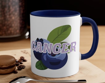 Cancer Blueberry Zodiac Accent Coffee Mug, 11oz