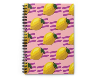 Lemon Print Spiral Notebook