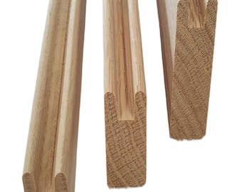 Oak U-Shape Stained Glass Frame, Double Sided Viewing