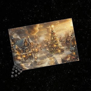 Charming Enchanting Christmas Village Jigsaw Puzzle - Perfect for Winter Nights