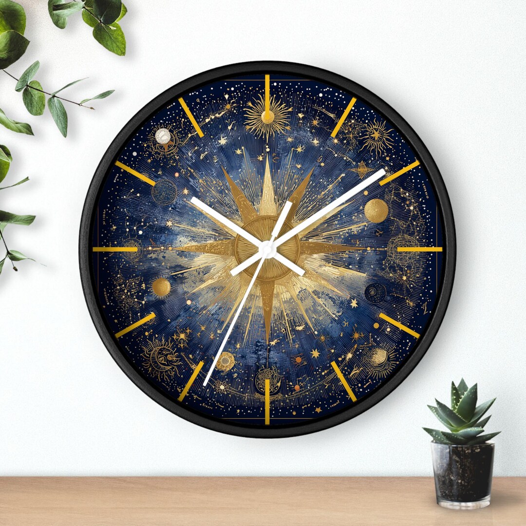 The Celestial Alchemist Cosmic Sunburst Wall Clock - Etsy UK