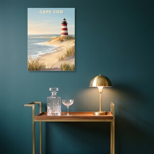Cape Cod Lighthouse Poster Coastal Beach Print Nautical New England Wall Art