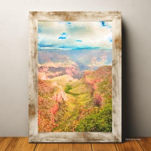 Grand Canyon Watercolor Print Poster - Stunning Landscape Wall Art for Nature Lovers, Southwest Decor, Scenic Canyon Art Gift Idea