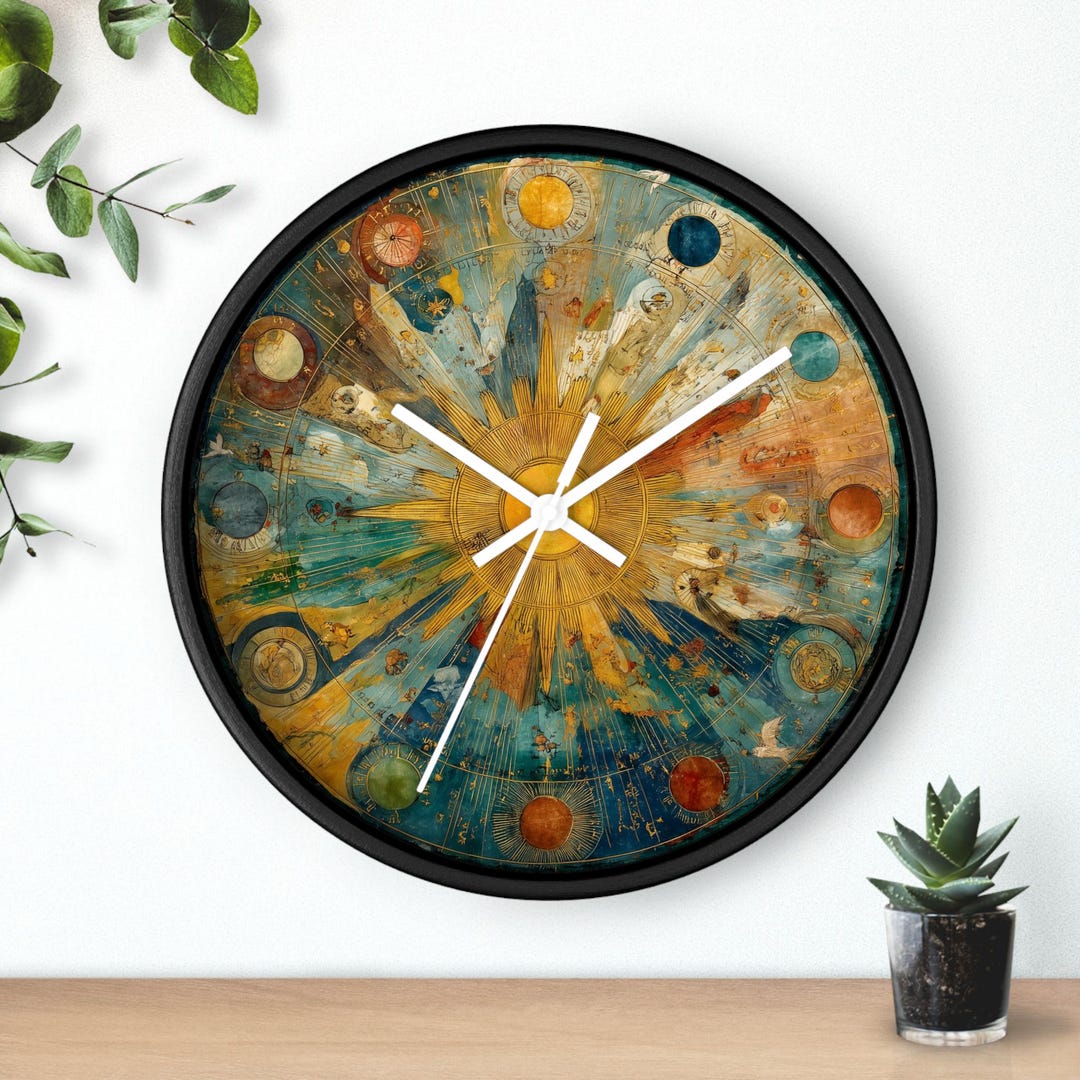 The Philosophers Sun Alchemical Celestial Wall Clock - Etsy