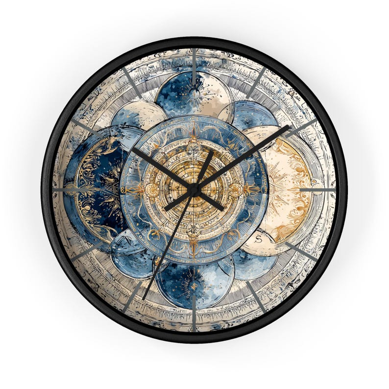 The Lunar Alchemist Celestial Moon Phase Wall Clock - Etsy Australia