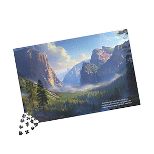 Yosemite National Park Jigsaw Puzzle with John Muir Quote - Scenic Landscape Puzzle - Challenging Puzzle