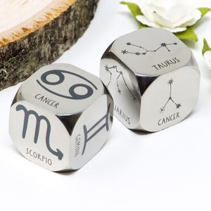 Dados do Zodíaco - Dados de adivinhação - Jogo de dados do Zodíaco - Dados de astrologia (1 dado)