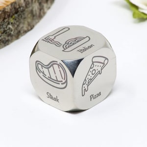 Couples Dinner Date Dice - Food Decision Dice - Custom Engraved Dice - Gifts for Him/Her - Valentines Day Gift