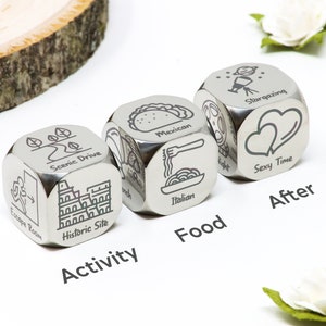 Couples date decision dice - couples 10th anniversary gift - date night dice/date activities dice - Valentines Day Gift